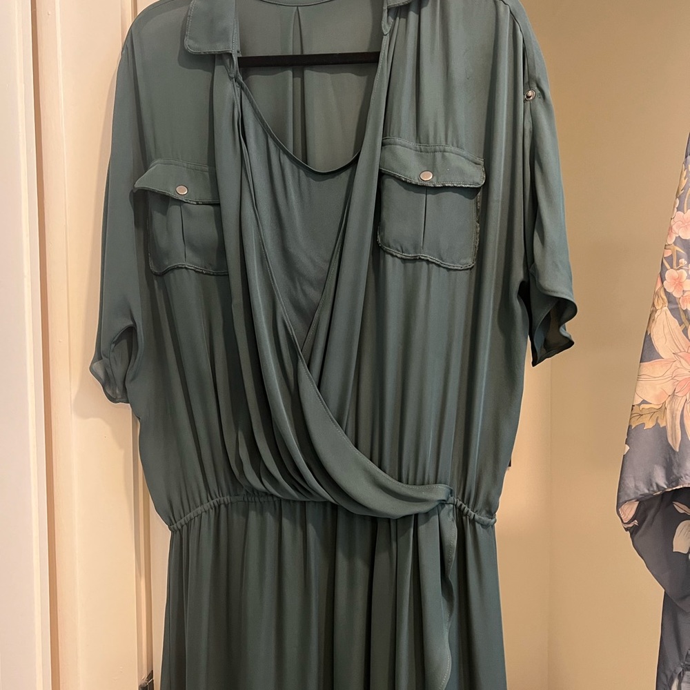 Haute Hippie- beautiful boho mock silk dress with slip.